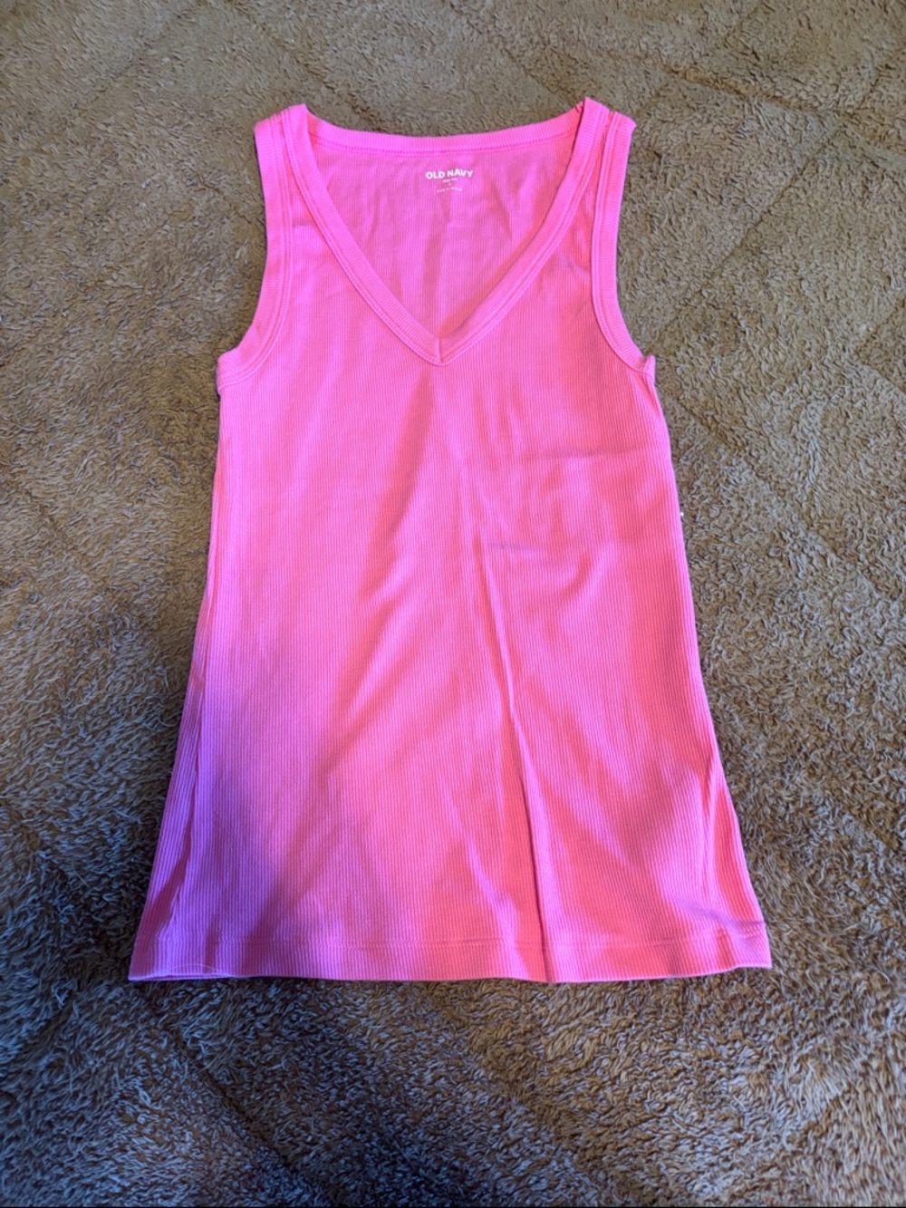 Old Navy Hot Pink Ribbed V-Neck Tank